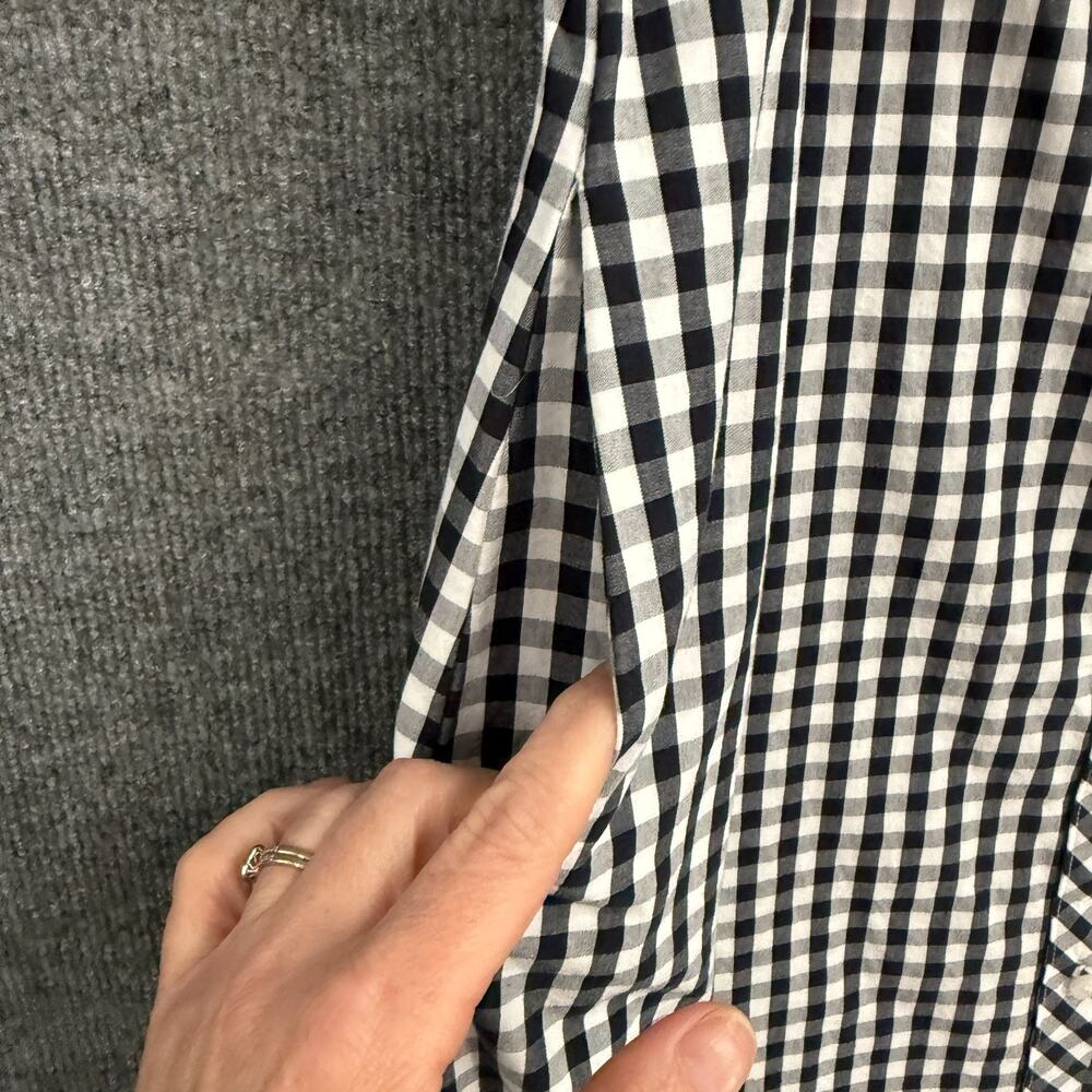 Tommy Hilfiger Plaid Button Up Shirtdress Sz 8 Black White Belted Preppy Pockets - Picture 5 of 13